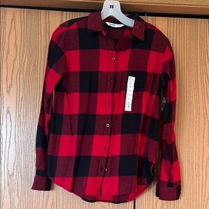 Red and Black Plaid Men's Shirt